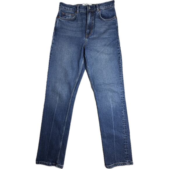 Reformation Liza Ultra High Rise Straight Jeans Icarian Wash Size 26 Blue Denim - Picture 1 of 8